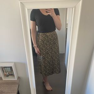 JCrew Leopard Print Midi Skirt size S